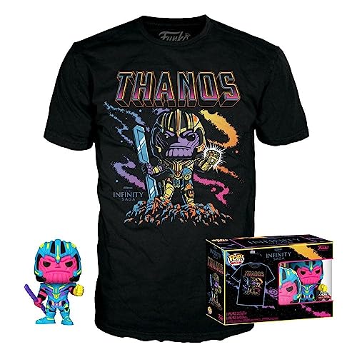 Funko Pop! Marvel - Thanos Vinyl Figure & T-Shirt Bundle (BKLT)