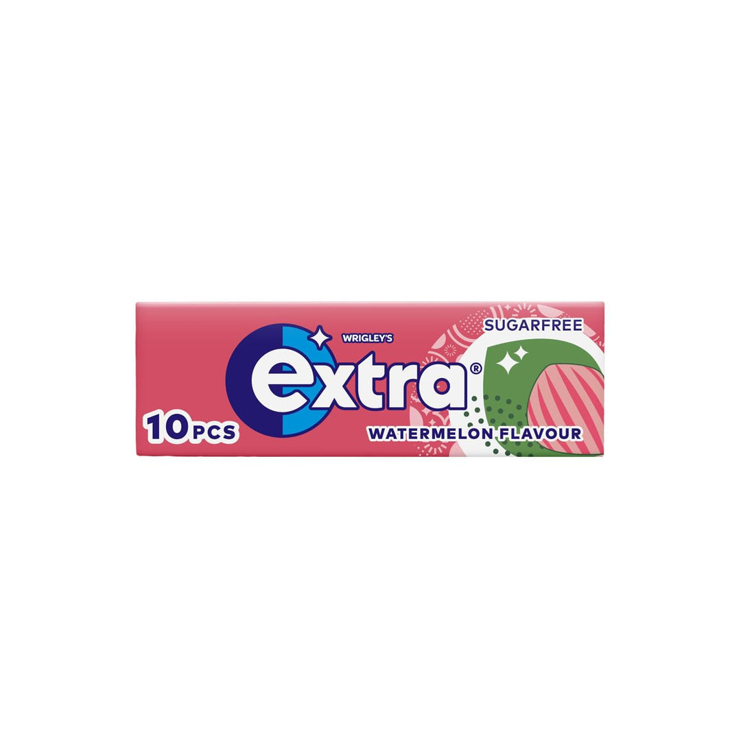 Extra - Watermelon Flavour Sugar Free Chewing Gum, 30 Packs of 10 Pieces