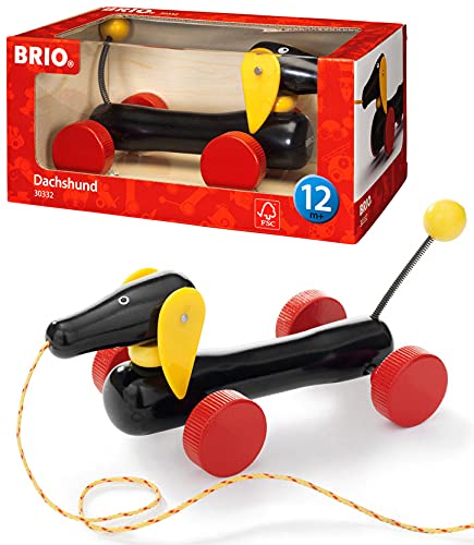 BRIO Dachshund Sausage Dog Pull-Along Toy - Promotes Motor Skills | FSC Wood | Ages 12 Months+ 7