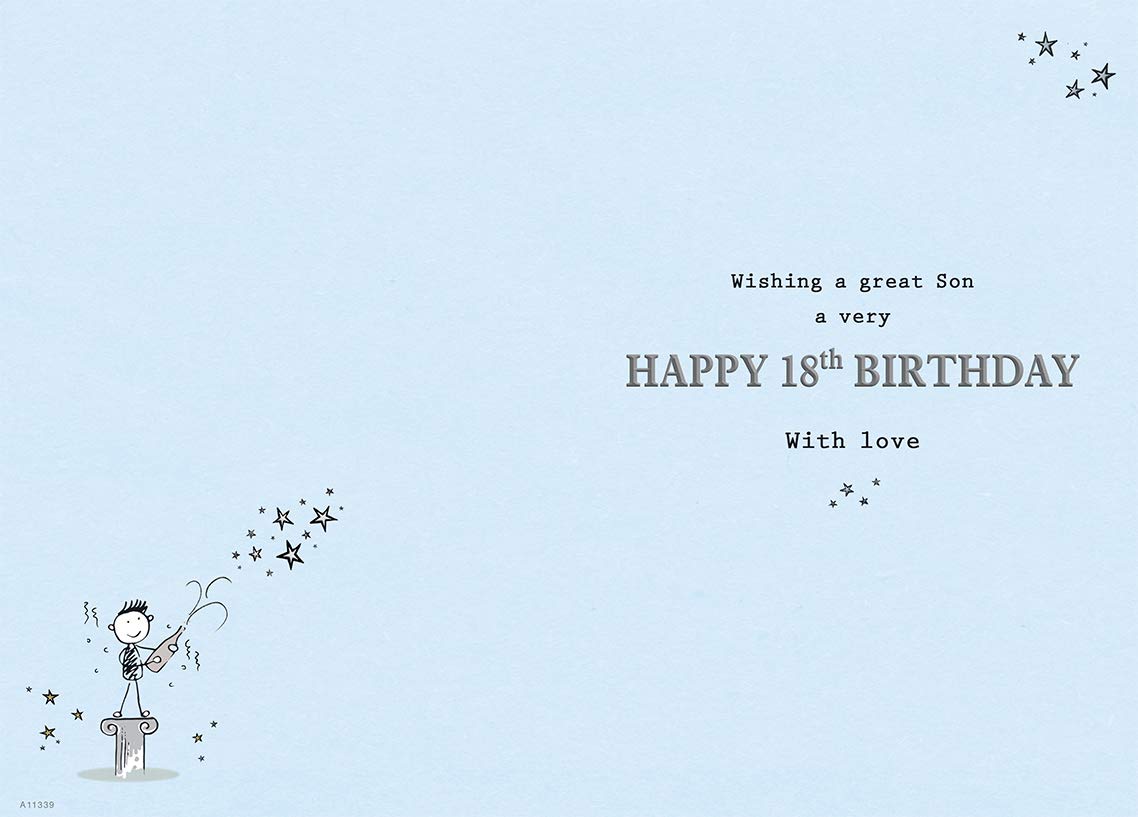Piccadilly Greetings Traditional Age 18 Son Birthday Card | 9 x 6 Inches | Green 2