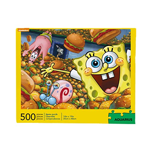 signs-unique Aquarius SpongeBob SquarePants Jigsaw Puzzle (500 Piece) - Licensed, Multi-Colored, 480mm x 350mm Completed Size