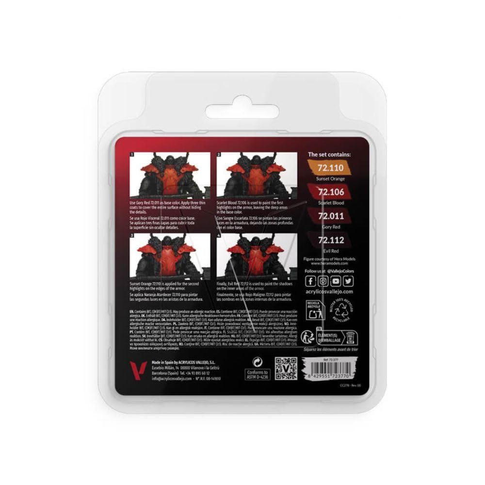 Vallejo AV Game Color Set - Red Colors (x4) - Acrylic Paints for Model Building 3