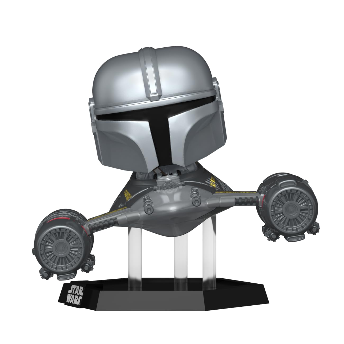 Funko The Mandalorian in N1 Starfighter Chibi Figure - 5.5 inch Vinyl | Multicolor | Ages 3+ 2