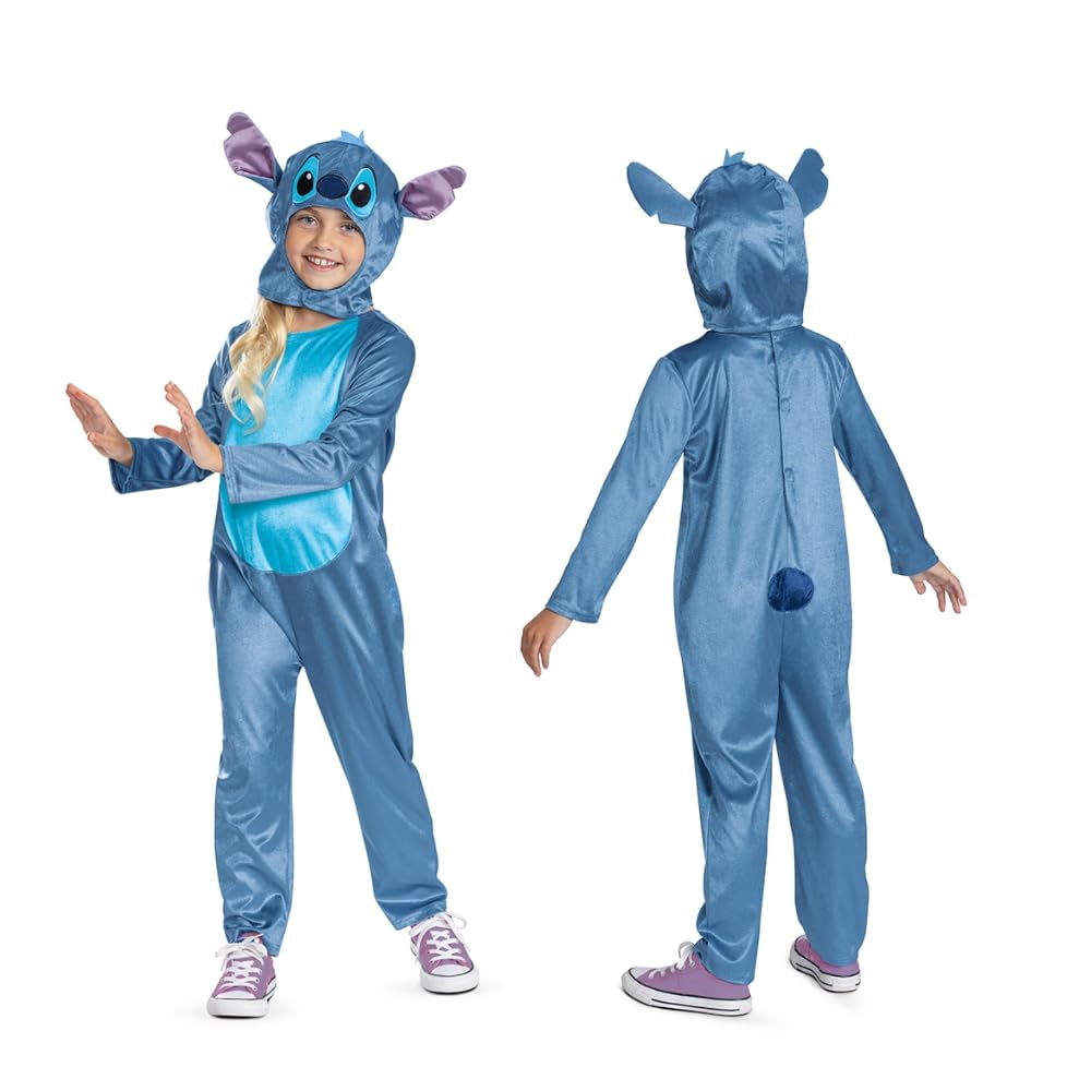 Disney Lilo & Stitch Stitch Jumpsuit Costume - Official Kids Fancy Dress with Hood