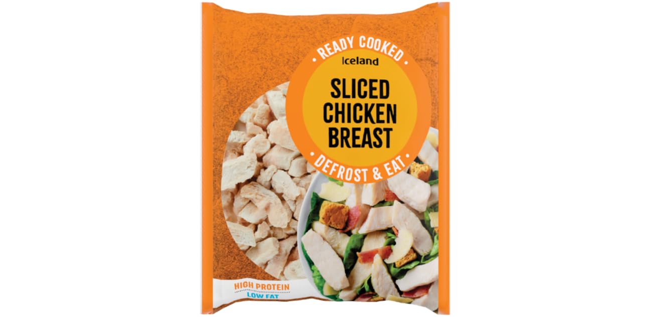 Iceland Frozen Sliced Chicken Breast - Steam Cooked, High Protein | 400g