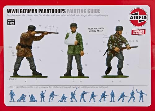 Airfix WWII German Paratroops Model Figures Set A02712V - 14 Unpainted Figures