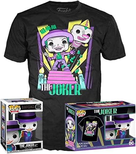 Batman 89 Joker Graphic Tee with Funko POP! Figure - Black (Size S)