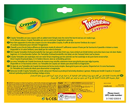 Pastelli a cera Crayola Twistables, multicolore, confezione da 24