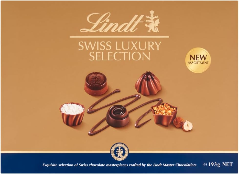 Lindt Swiss Luxury Selection 193g - Premium Assorted Chocolate Pralines Gift Box