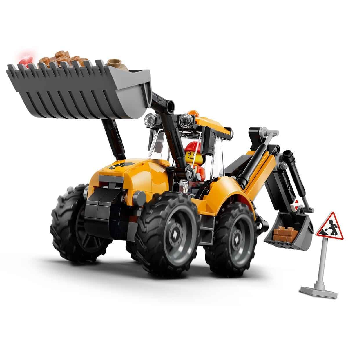 LEGO City Yellow Backhoe Loader Construction Vehicle Set 60480 for Ages 7+ 4