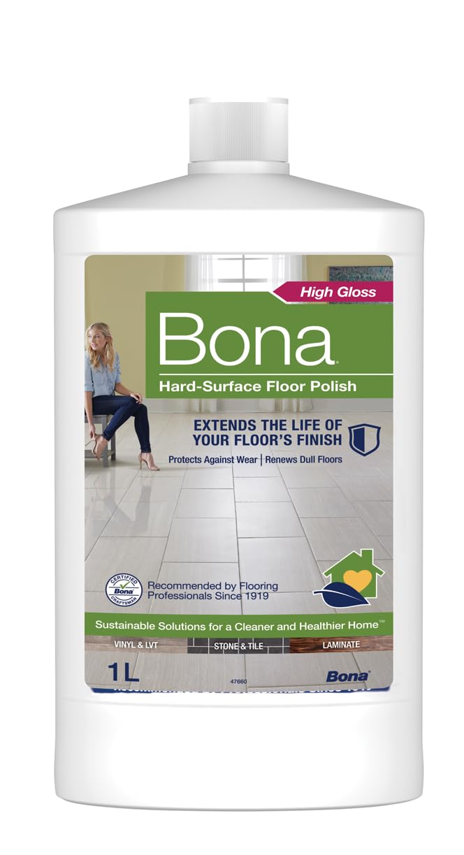 Bona Hard-Surface Floor Polish - Gloss Finish, Protective Layer | 1 Litre 1