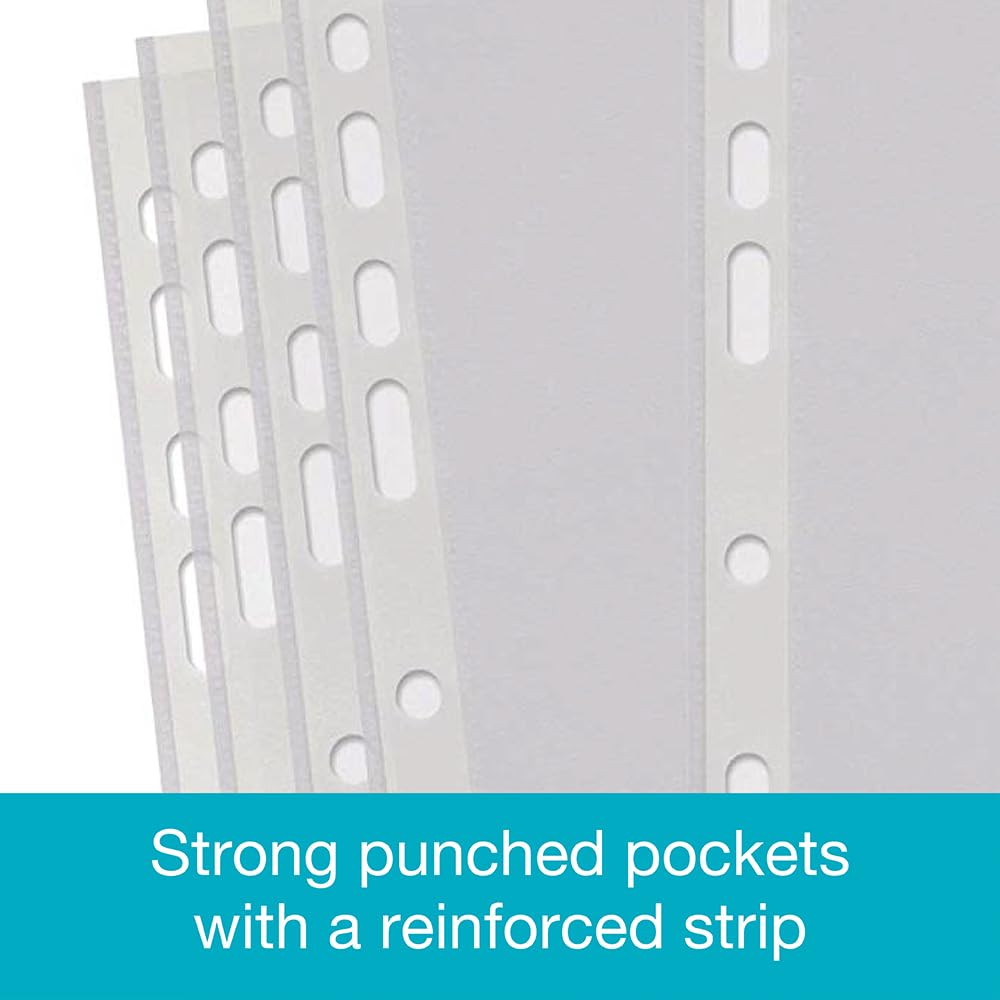SUMMIT A4 Punched Pockets - Clear Embossed Poly Pockets, 200 Pack | Universal Multi-Punch 4