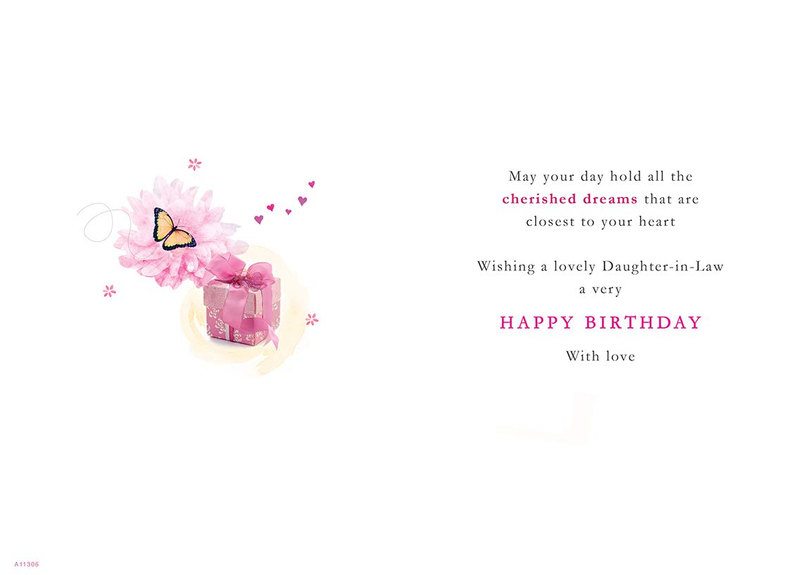 Piccadilly Greetings Traditional Birthday Card for Daughter In Law | 9 x 6 Inches