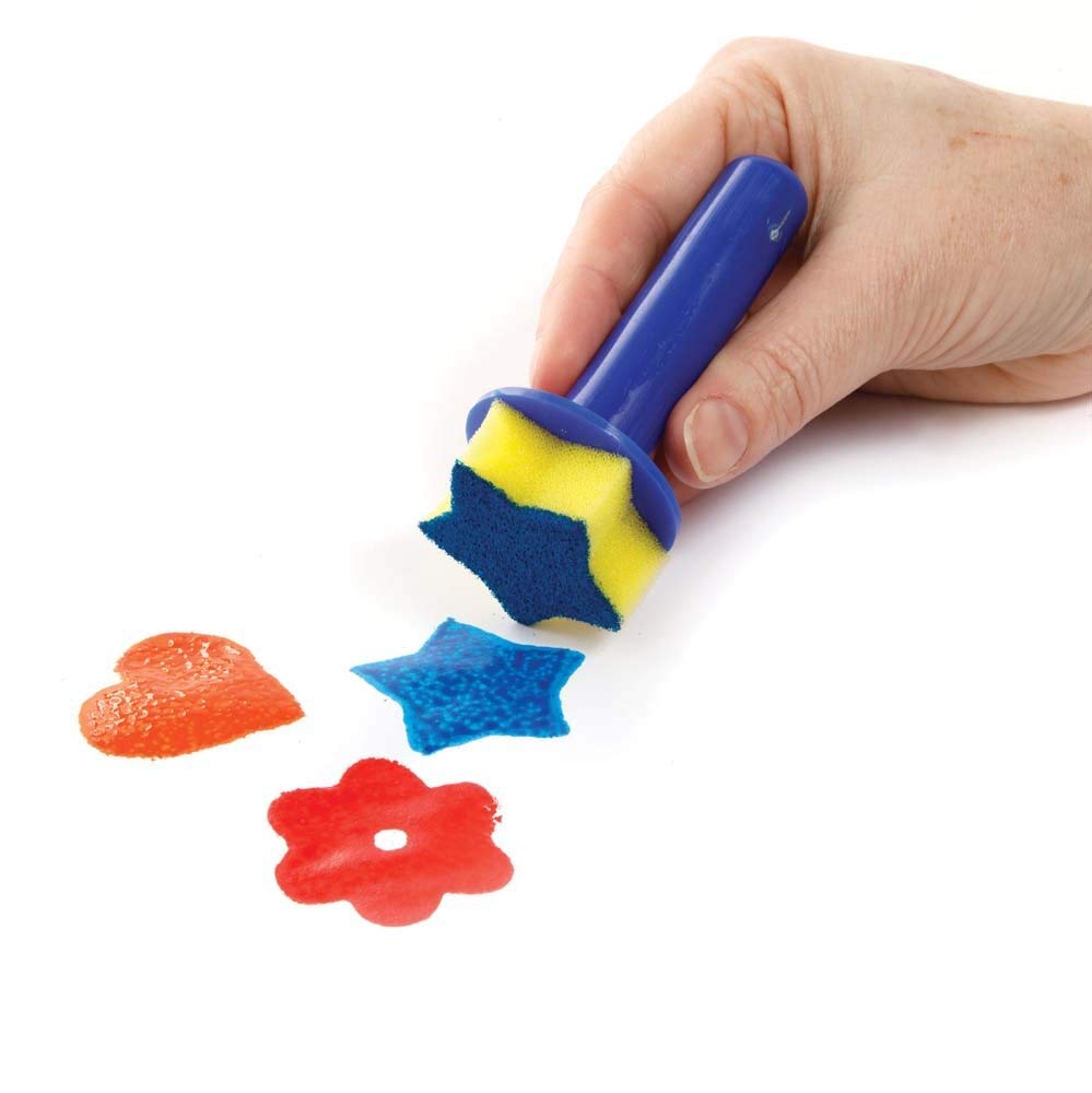 Baker Ross FE293 Sponge Paint Dabbers - Pack of 8, Kids Painting Supplies for Paper, Card, Fabric, and Wood