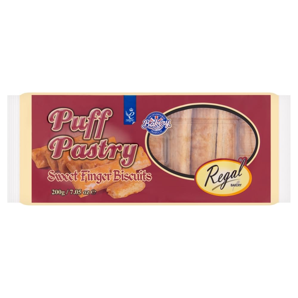 Regal Bakery Puff Pastry Fingers 200g - Sugar Glazed Vegetarian & Halal Biscuits