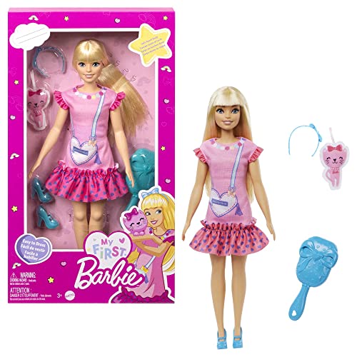 ?Barbie-Puppe für Kinder im Vorschulalter, Blondes Haar, Meine erste Barbie-Puppe „Malibu“, Kinder