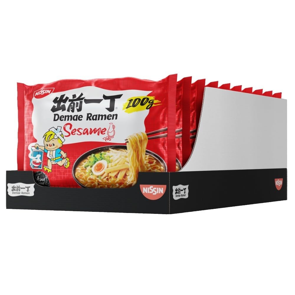 NISSIN Ramen Sesame Flavoured Instant Noodles - Pack of 10 | Quick Meal