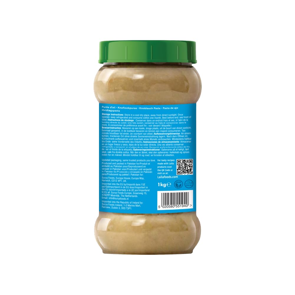 LAILA Garlic Paste - Authentic Flavor | 1kg Pack | Ready-to-Use
