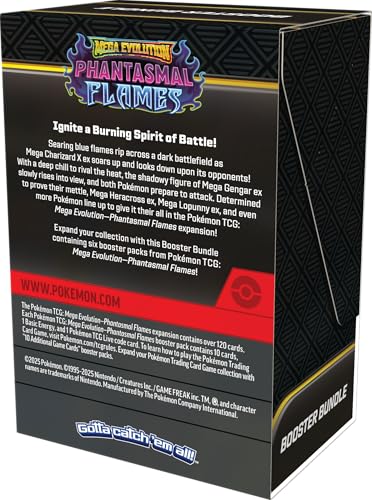 Pokémon TCG: Mega Evolution—Phantasmal Flames Booster Bundle - 6 Packs | Ages 6+ | English