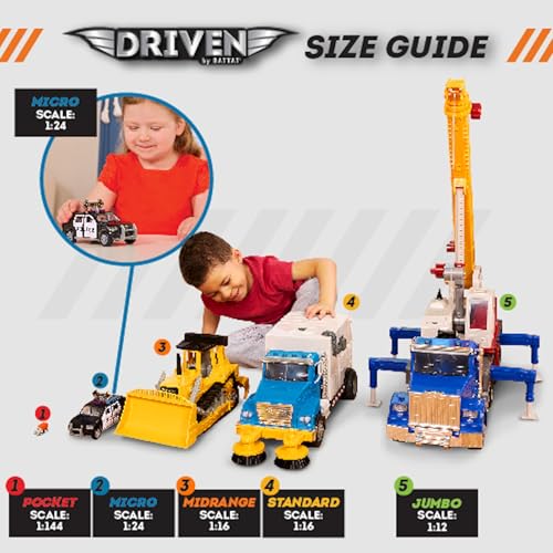 Driven by Battat Micro Telehandler - Toy Crane Truck with Extendable Arm, Lights & Sound 9