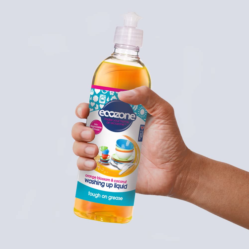 Ecozone Orange & Blossom Coconut Washing-Up Liquid - Powerful Grease Cutting | 500ml | Vegan & Cruelty-Free 2