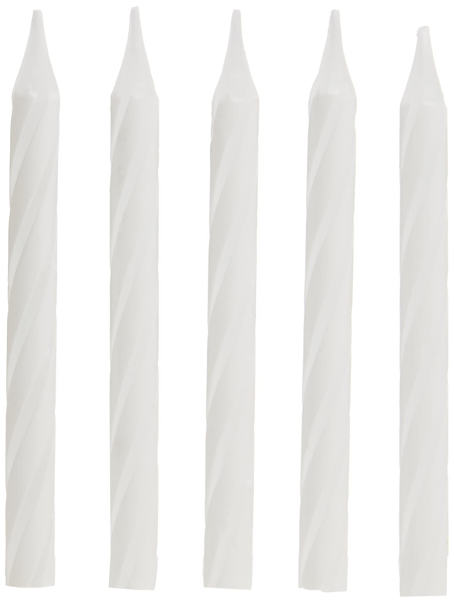 Unique Party Striped White Birthday Candles - Pack of 24 | 6cm Height | Wax 5