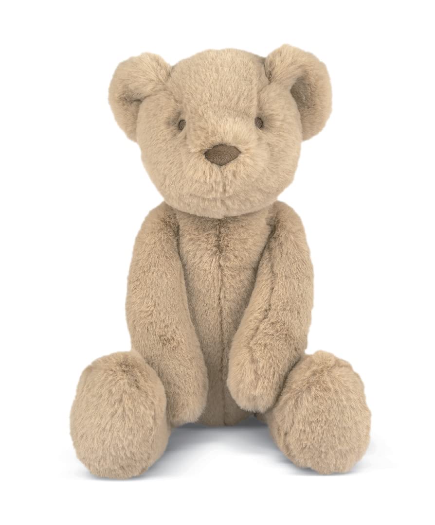 Mamas & Papas Teddy Bear Soft Toy - Super-Cuddly Faux Fur, Hidden Chime, Suitable From Birth 1