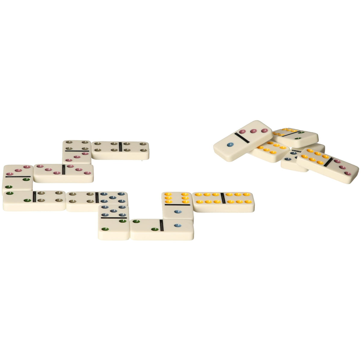 Atoz Double 6 Colour Dominoes - 28 Pieces - Ages 3+