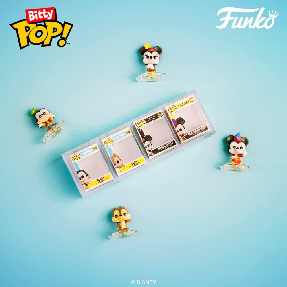 Funko Bitty POP! Disney - Mickey Mouse, Minnie Mouse (Pink Dress), Pluto & Mystery Figure Vinyl Set 15