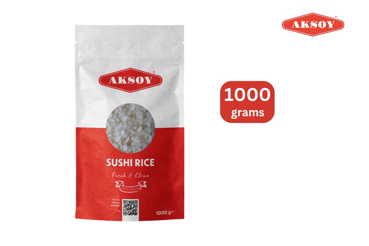 AKSOY Premium Quality Sushi Rice - 1 KG | Japanese Style Short Grain | Perfectly Sticky 5