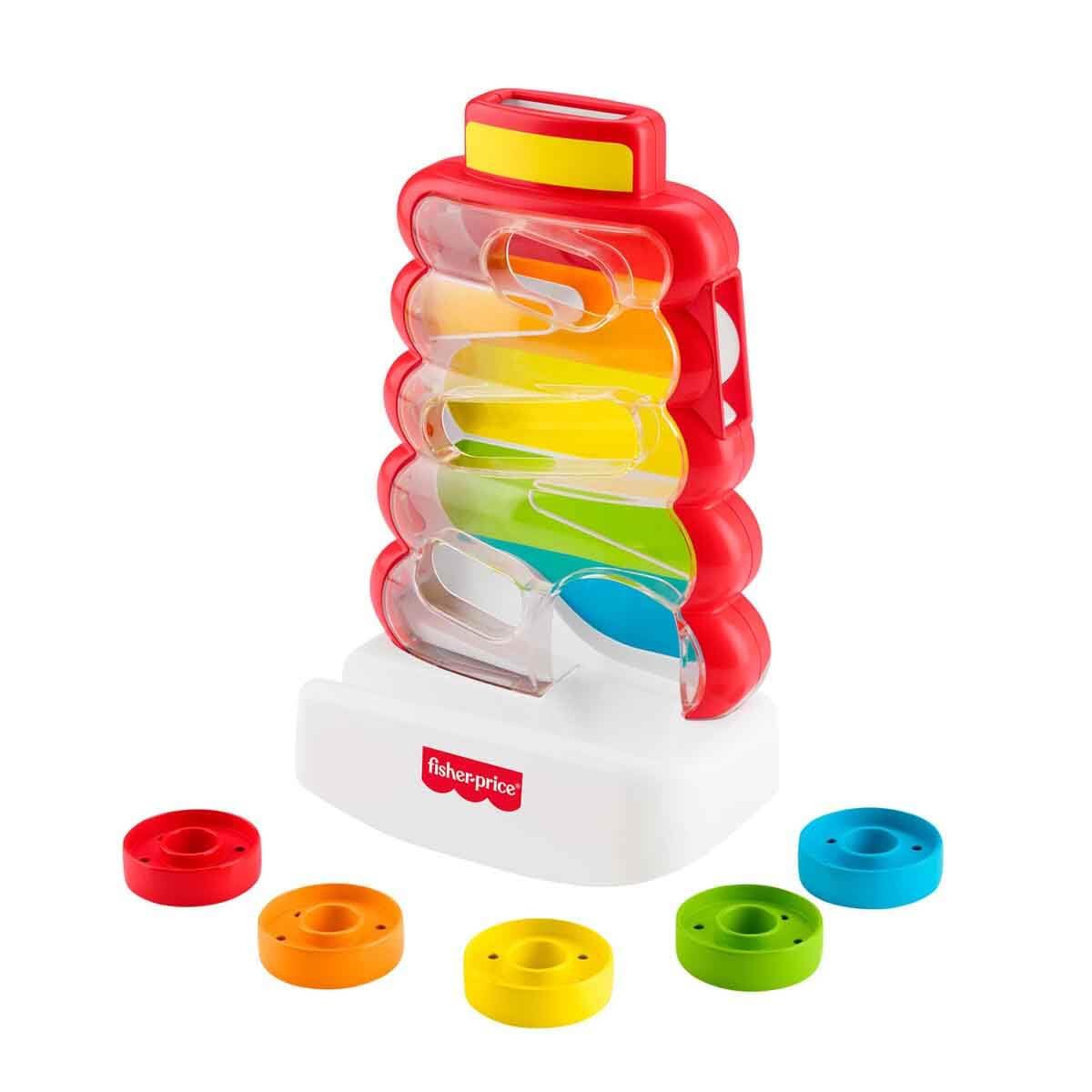 Fisher-Price Drop Through Rock-a-Stack Coin Drop Activity Toy | Ages 9M+ | 5 Rings 1
