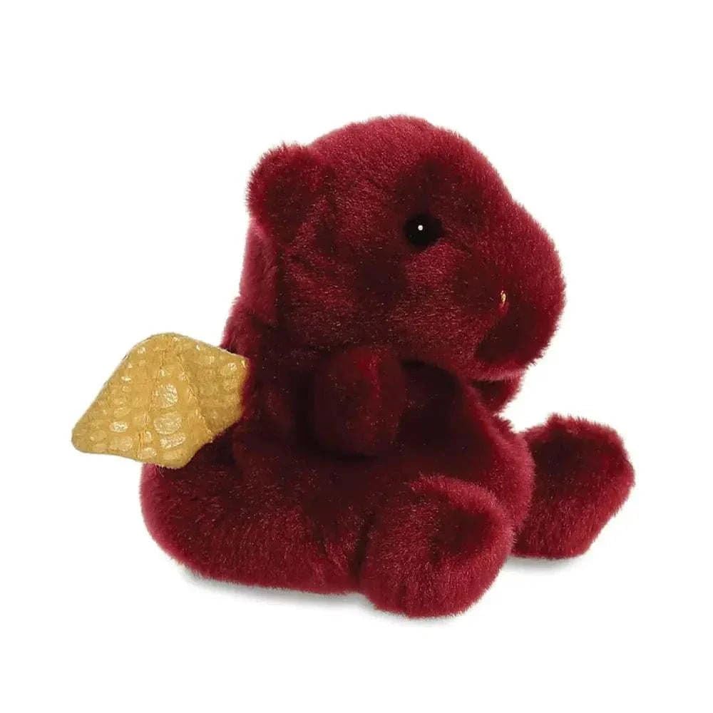 AURORA Palm Pals Aidan Dragon Stuffed Toy - Maroon Plush, 5 Inch, Suitable from Birth