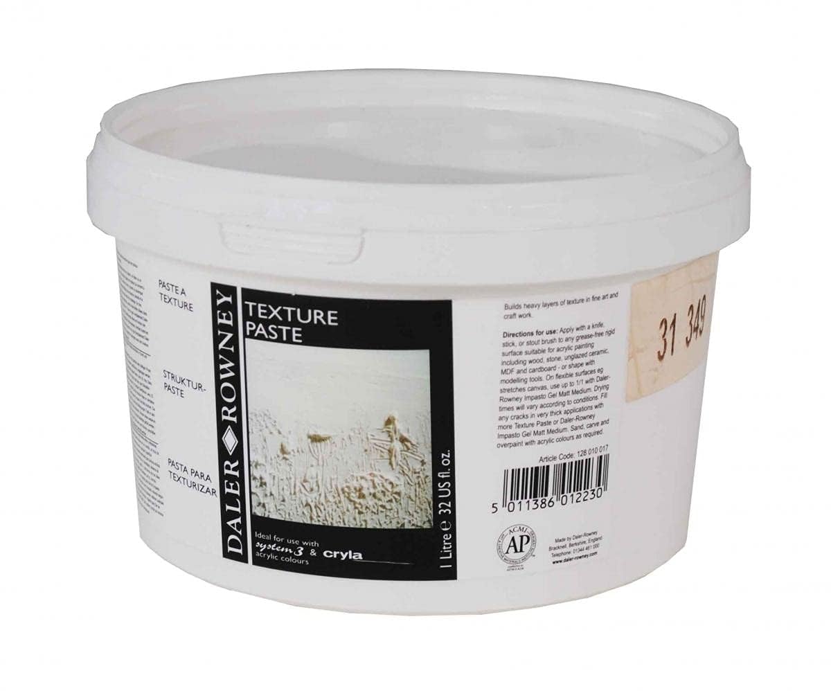 Daler Rowney Texture Paste - Heavy Layer Building | 250 ml | Matt White Finish 2
