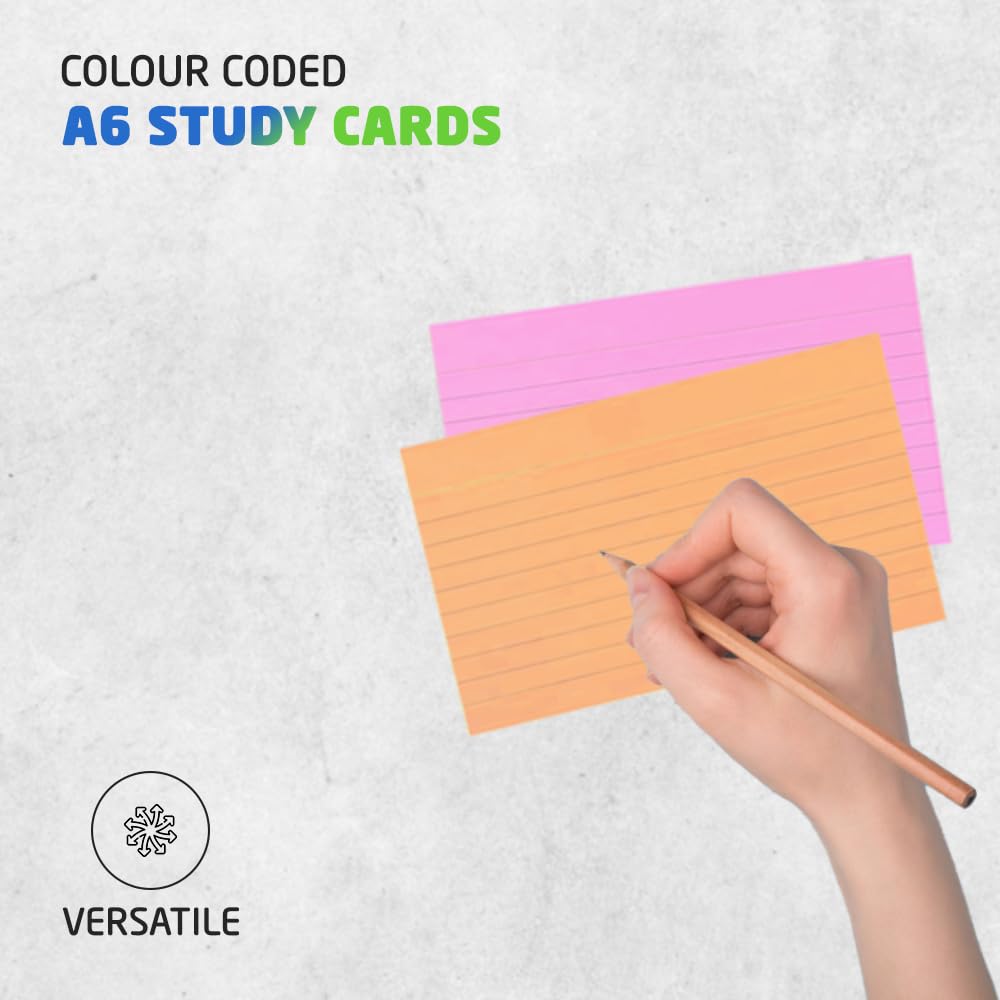 1ABOVE A6 Lined Index Cards with Headline, Multi-Coloured, 100 Pack 4