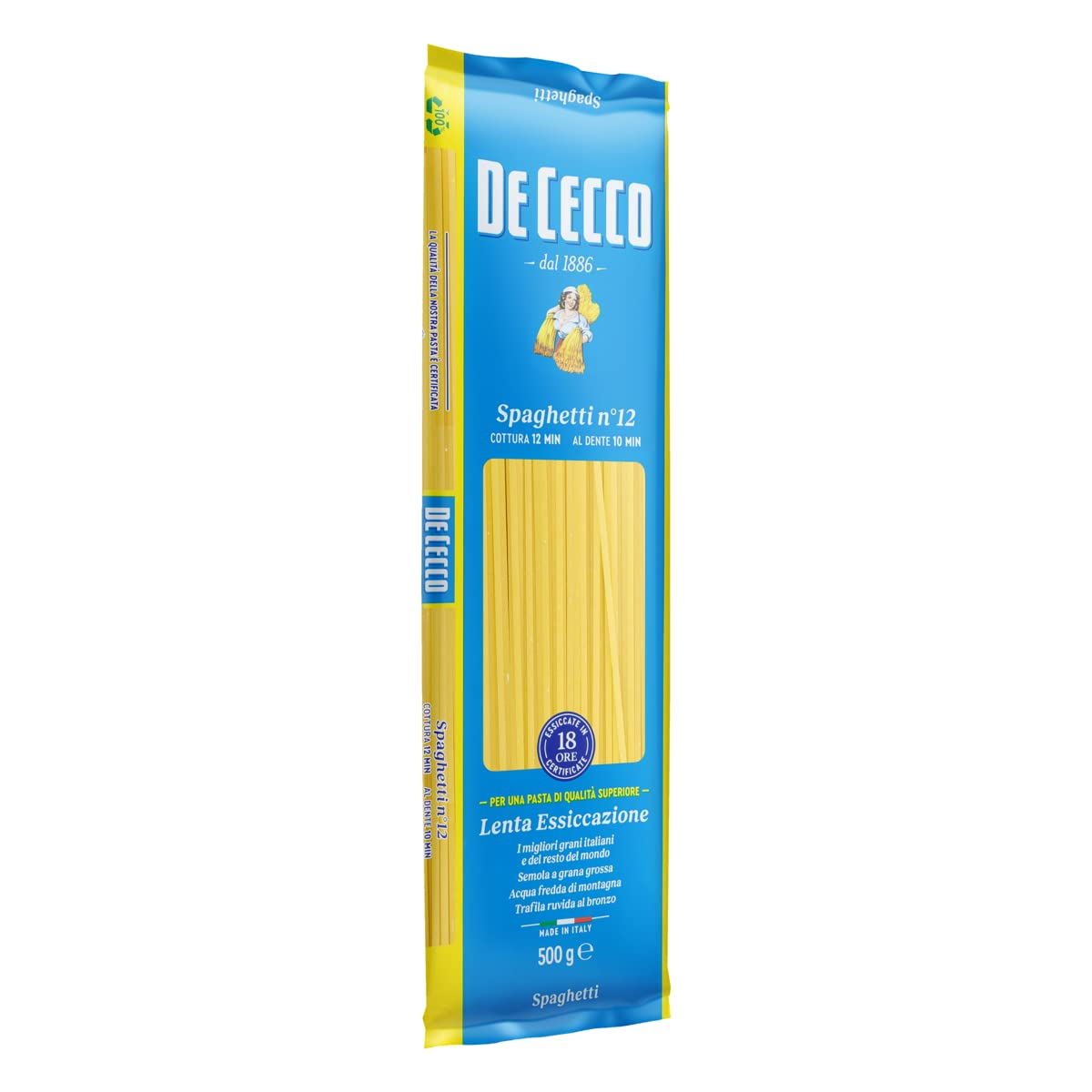 De Cecco Spaghetti No. 12 Pasta - 500g | Bronze Die Cut | Traditional Italian Quality 3