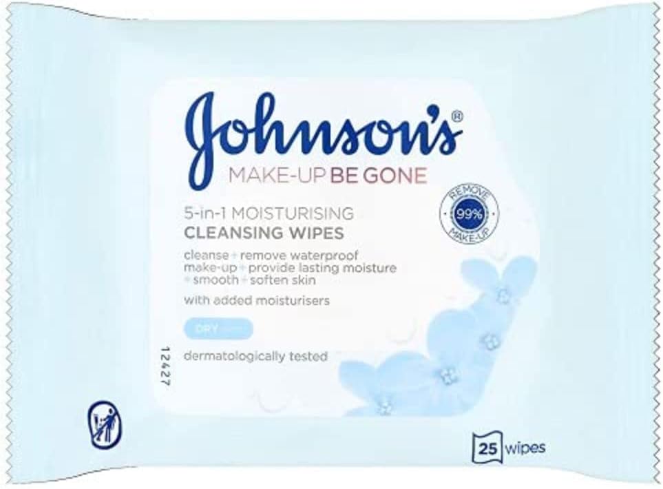 Johnson & Johnson Make-Up Be Gone Moisturising Cleansing Wipes (Pack of 25) 1