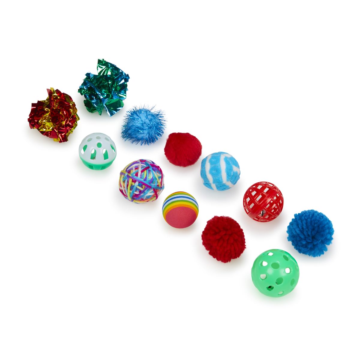 Petface Catkins Cat Ball Toys - Pack of 12 Assorted, Durable Plastic Balls for Cats 3