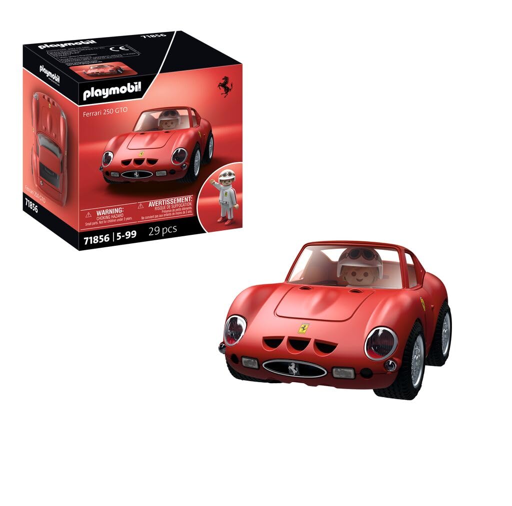 Playmobil Ferrari 250 GTO Model Car - Collectible Vehicle with Driver Figure for Kids & Adults