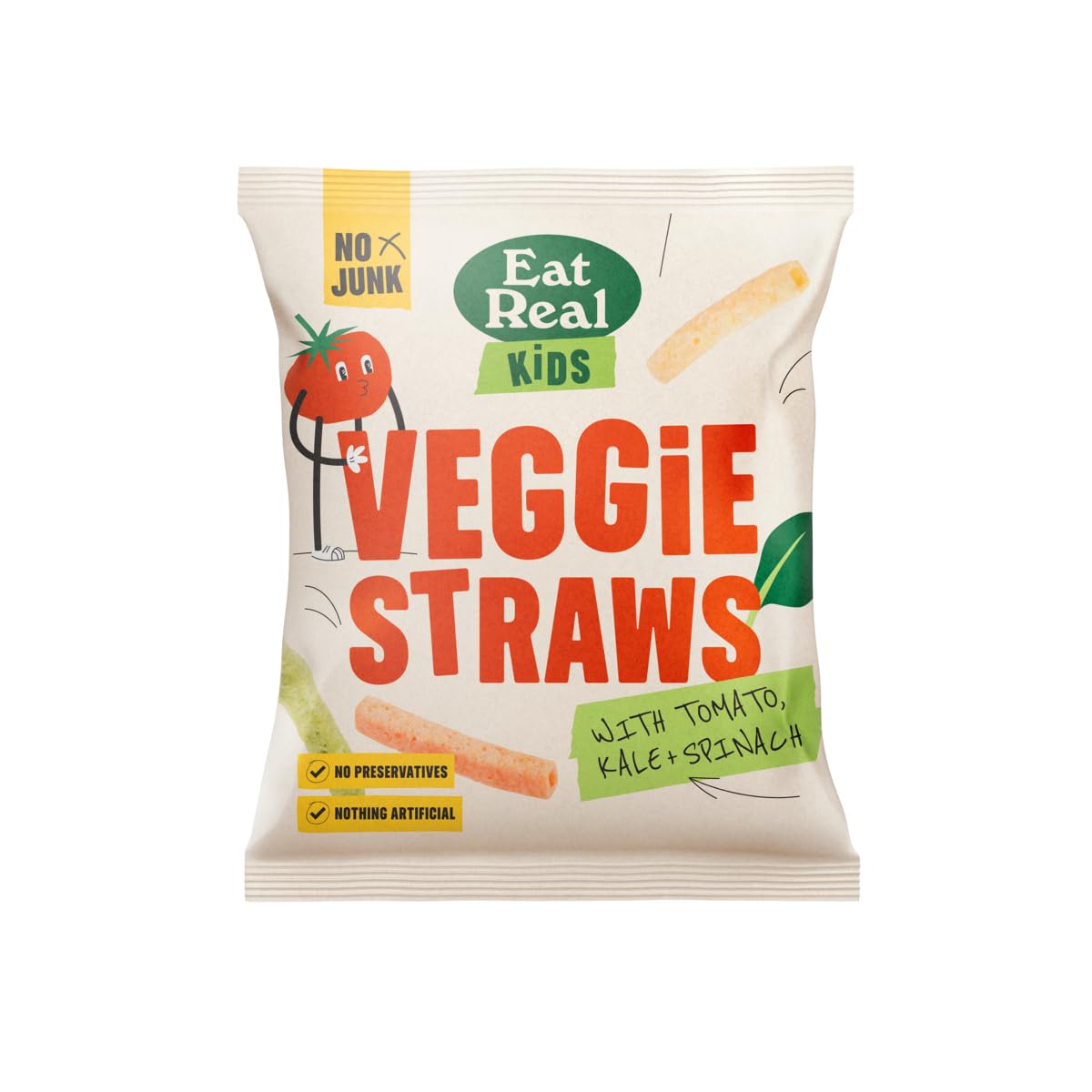 Eat Real Kids Veggie Straws Multibox, 24 x 20g, Tomato Spinach Kale, Gluten-Free Snack 2