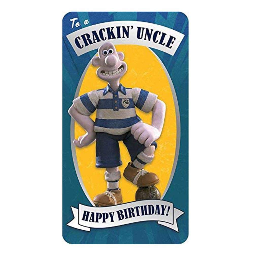 Wallace & Gromit Uncle Birthday Card - 9 x 6 inch Blue Card | WG077