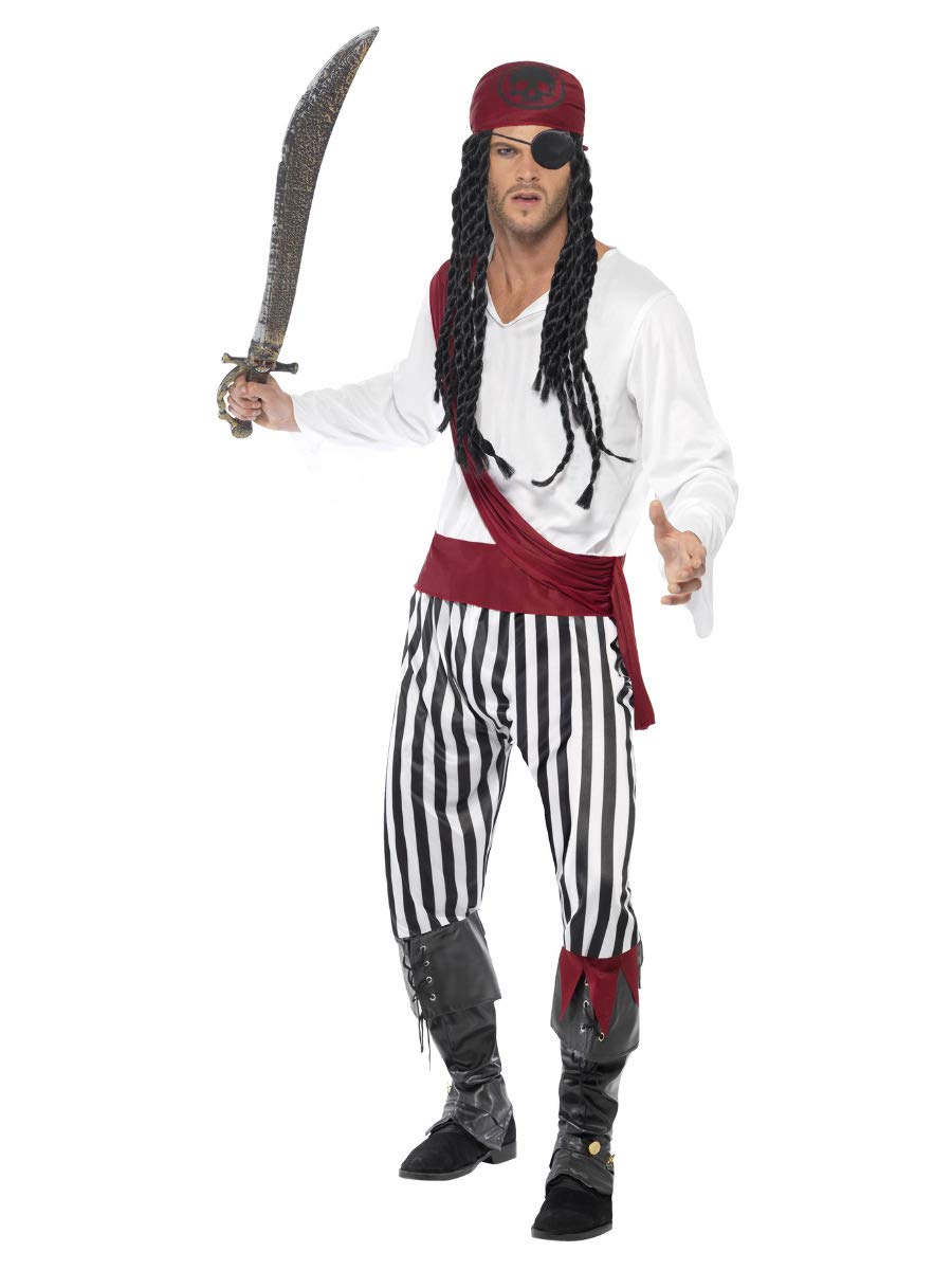 Smiffys Pirate Man Costume - Adult Fancy Dress Outfit for Men, Size L 1