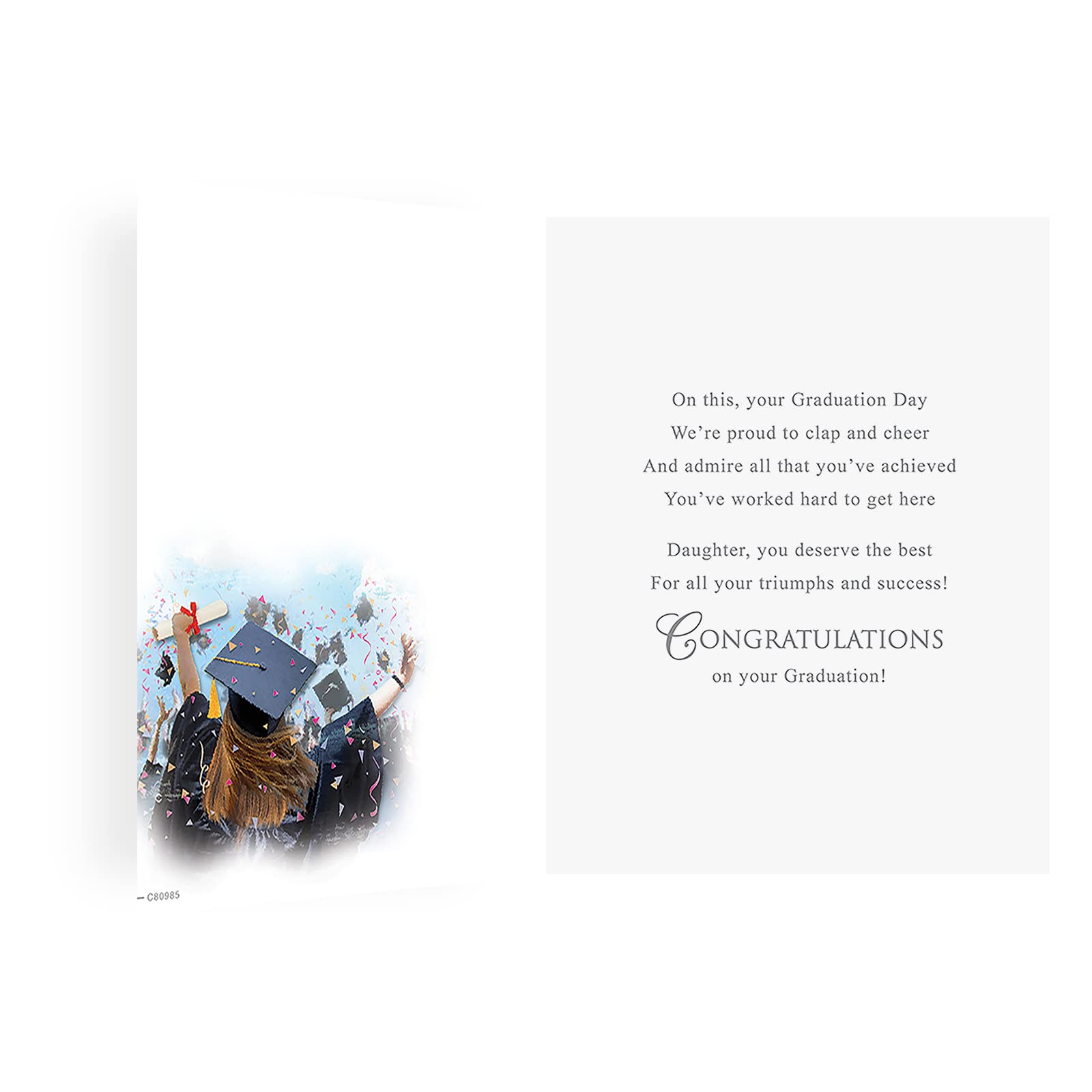 Piccadilly Greetings Regal Publishing Graduation Daughter Card | 8 x 6 Inches | Black/Grey/Green/Beige 2