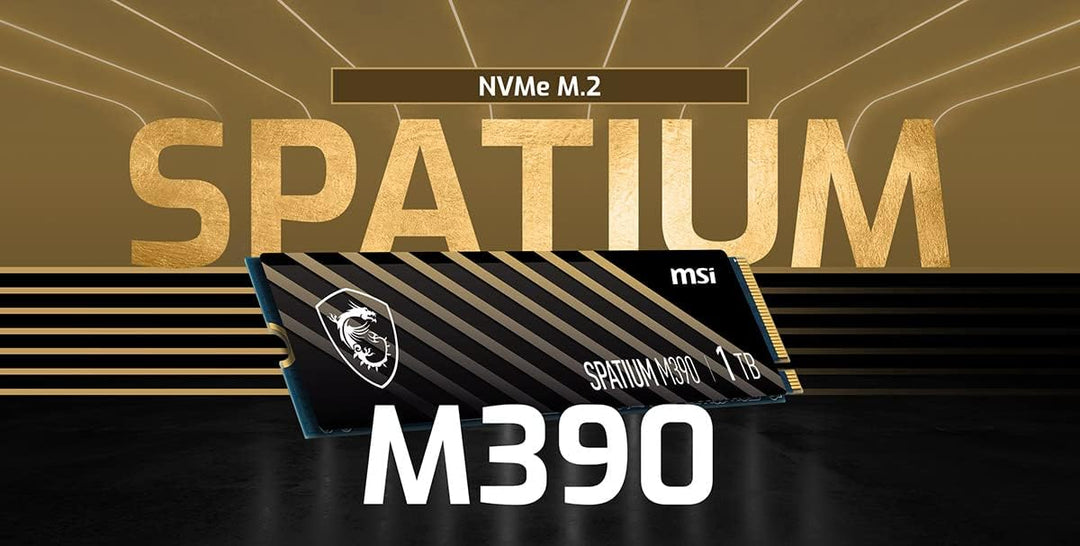 MSI SPATIUM M390 NVMe M.2 500GB Internal SSD - PCIe Gen3, 3300MB/s Read, 2300MB/s Write, 3D NAND, Compact Design, 5-Year Warranty