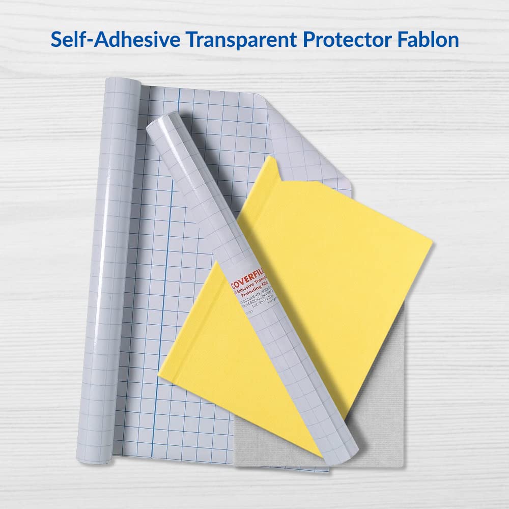 1ABOVE Premium Clear Sticky Back Plastic Book Cover Roll - 50CM x 10M | Durable Plastic Film 5