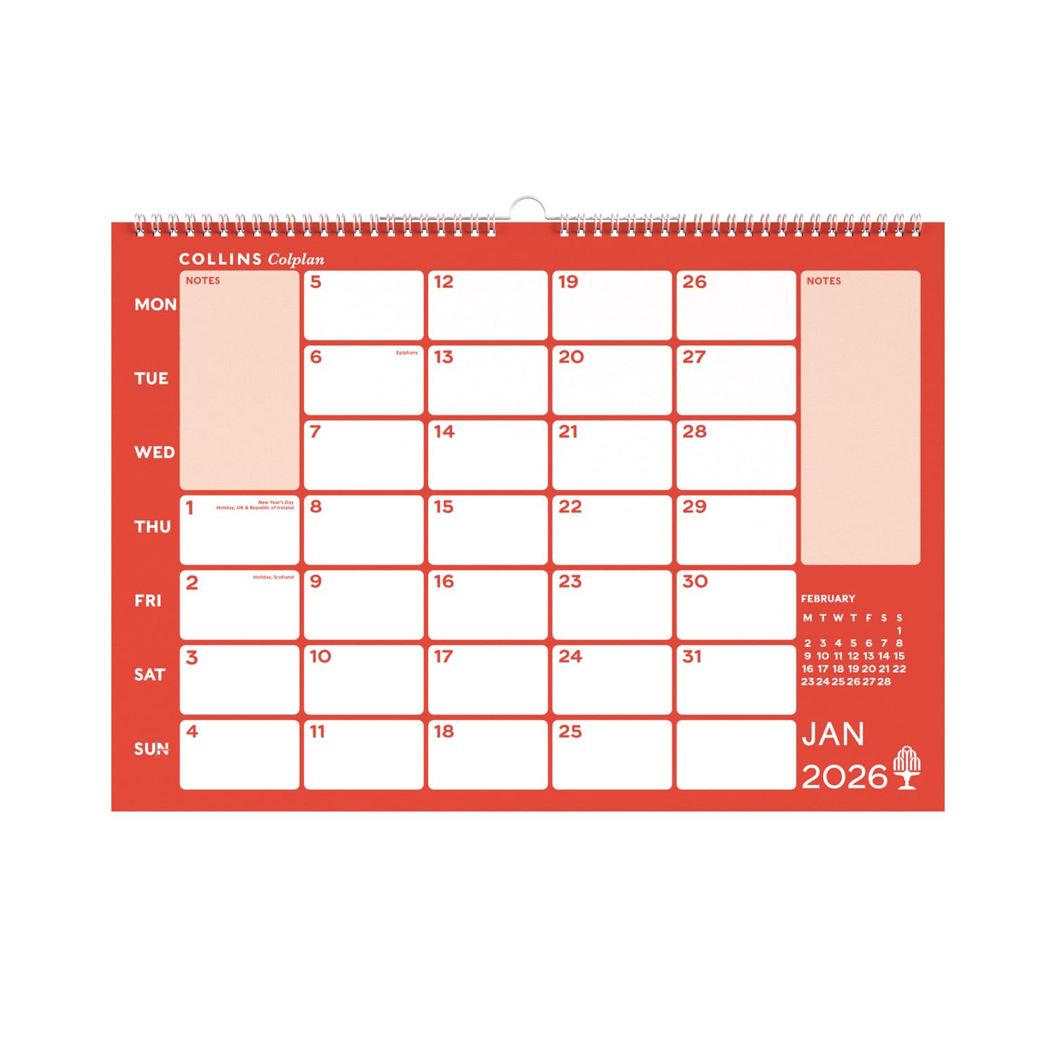 Collins Colplan 2026 Wall Diary Calendar - A3 Monthly View with Notes Space | CMC-26 1