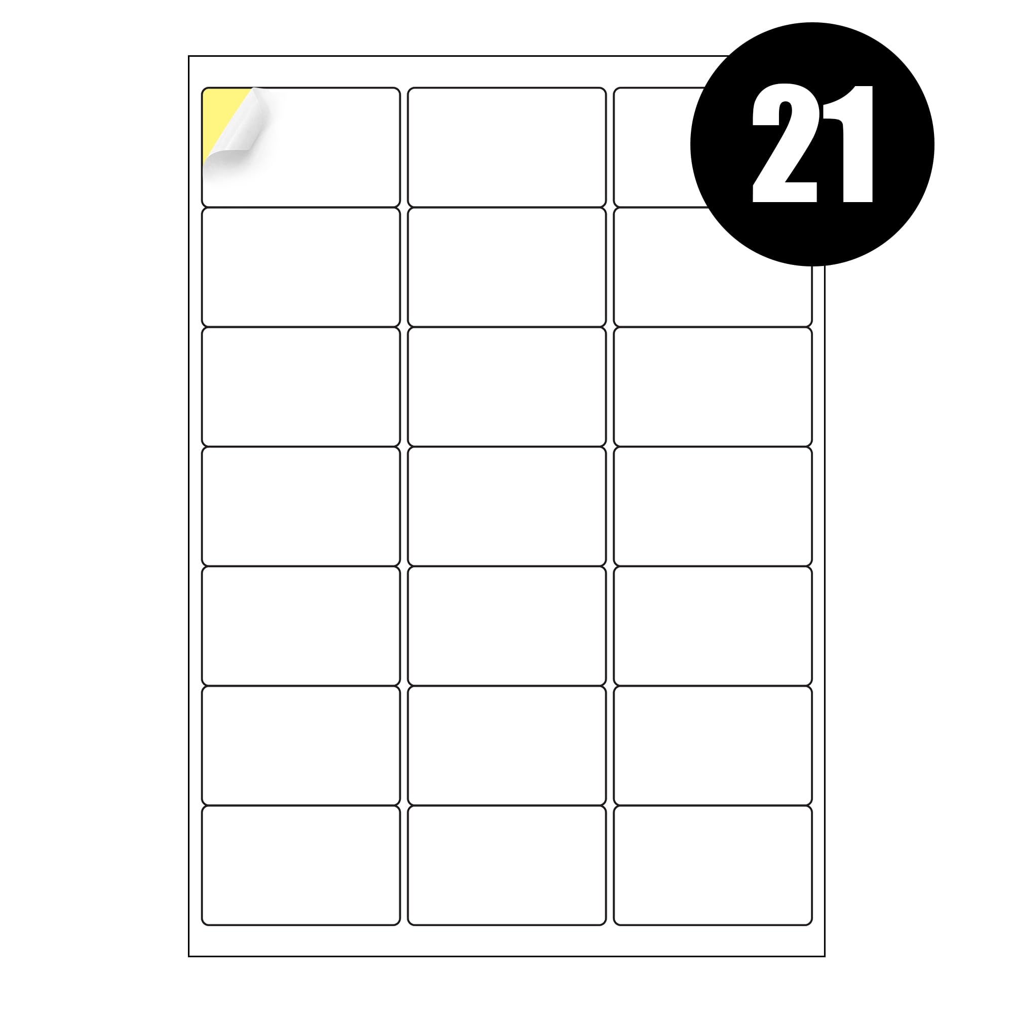 iSOUL Address Labels - 525 Total Labels | 21 Per A4 Sheet | Matte White Self-Adhesive