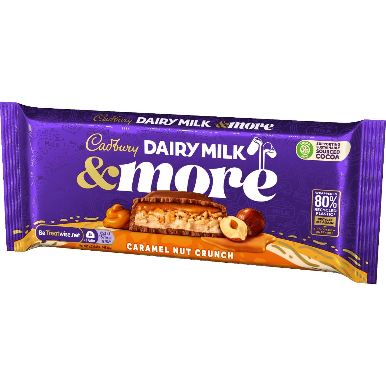 Cadbury Dairy Milk & More Caramel Nut Crunch Chocolate Bar 200g 9