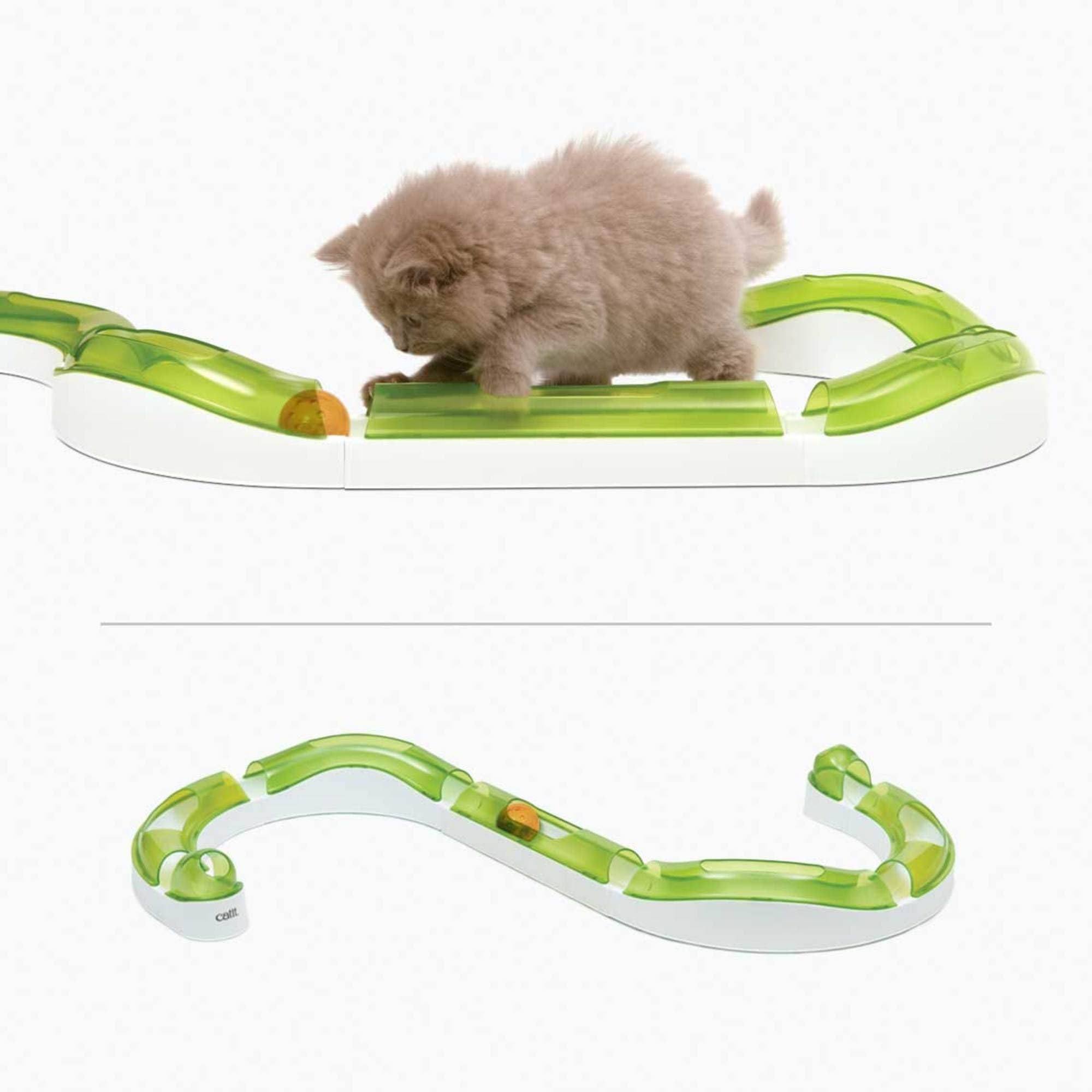 Catit Senses 2.0 Wave Circuit Interactive Cat Toy - 8-Piece Closed-Track Ball 8