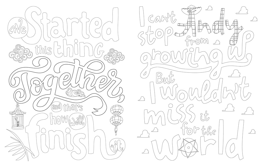 Studio Press Disney Quotes to Live Your Life By Colouring Book - Inspirational Quotes & Character Art 3