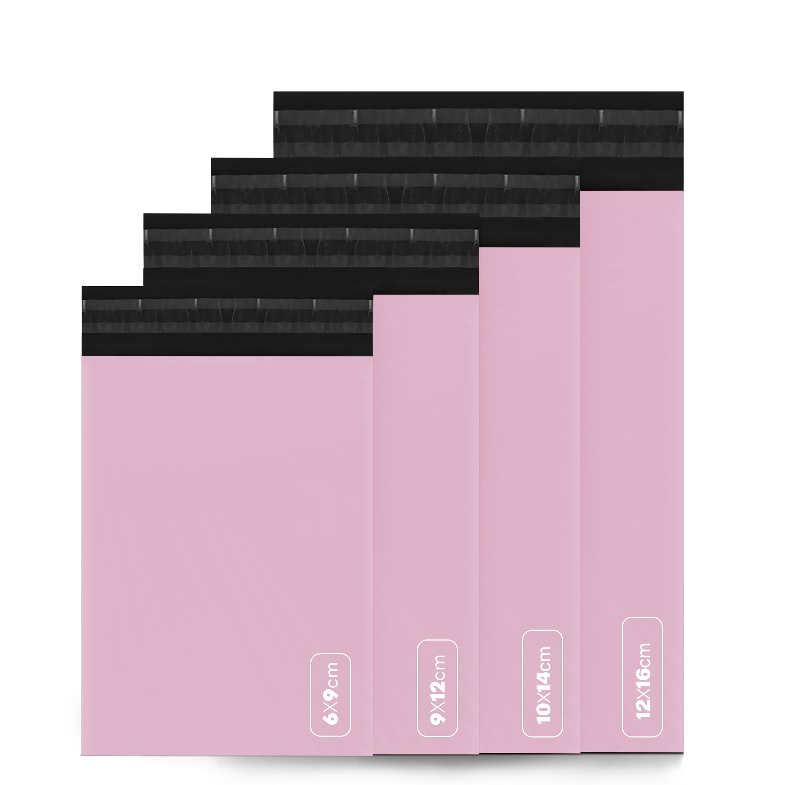 delka Mailing Bags, 100Mixed Size Pink Poly Mailer Bags, Tear-Resistant Shi